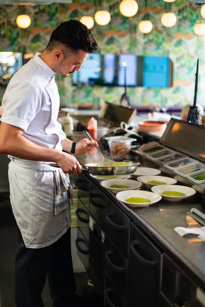 private events at yesyesyes, chef preparing the menu